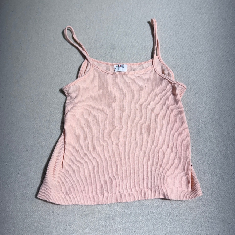 U.M.P.S.A. Vintage Pink Ribbed Spaghetti Strap Camisole Tank Top Womens Medium